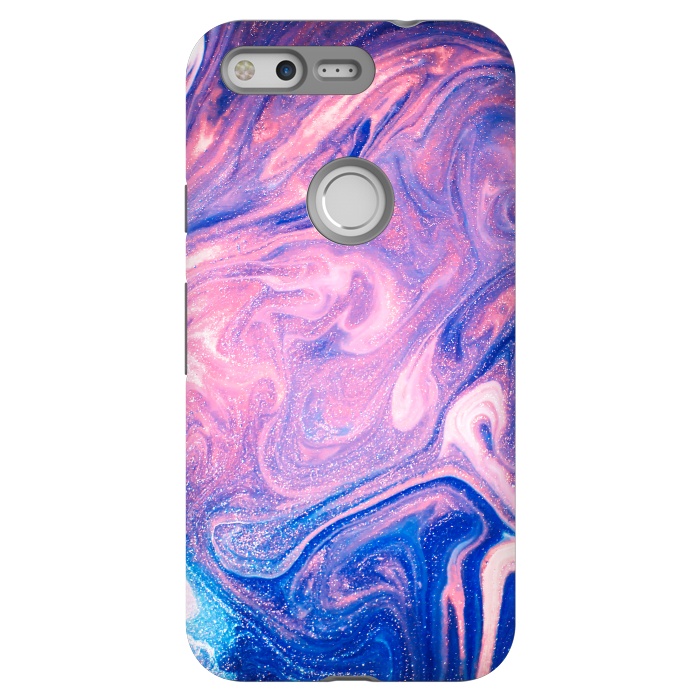 Pixel StrongFit Pink and Blue Marbling art by ArtsCase