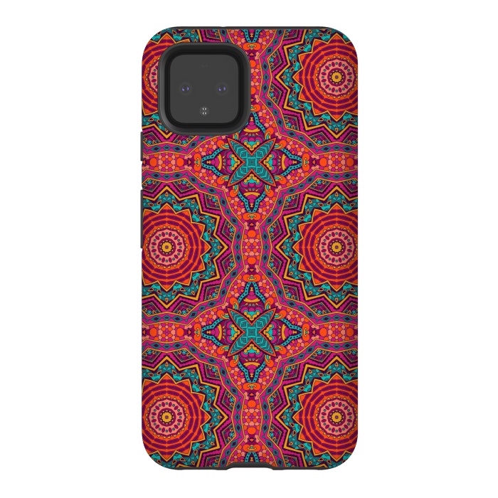 Pixel 4 StrongFit Mosaic mandalas with earth colors by ArtsCase