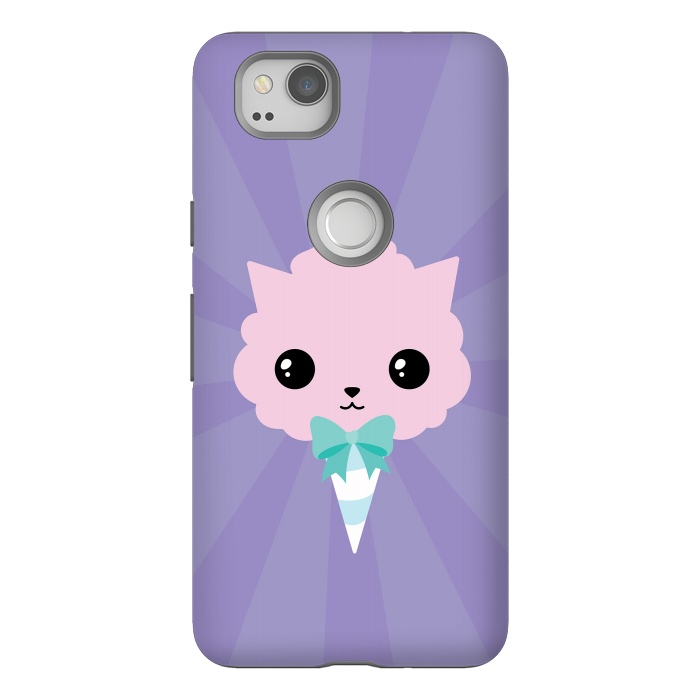 Pixel 2 StrongFit Cotton candy cat by Laura Nagel
