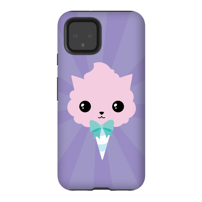 Pixel 4 StrongFit Cotton candy cat by Laura Nagel