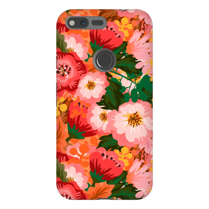 Pixel XL StrongFit Bouquet of flowers in pom poms and dahlias by ArtsCase