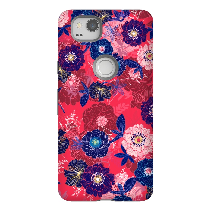 Pixel 2 StrongFit Country Flowers in Red Sky by ArtsCase