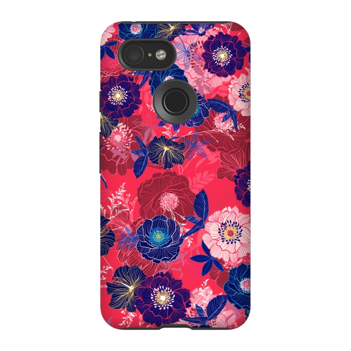 Pixel 3 StrongFit Country Flowers in Red Sky by ArtsCase