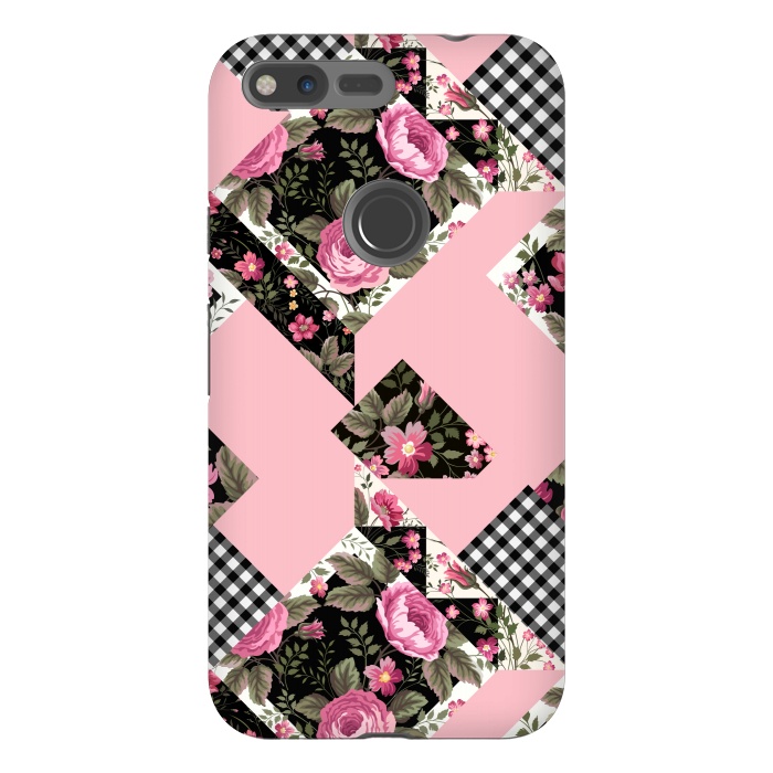Pixel XL StrongFit elegant roses with pink background by ArtsCase