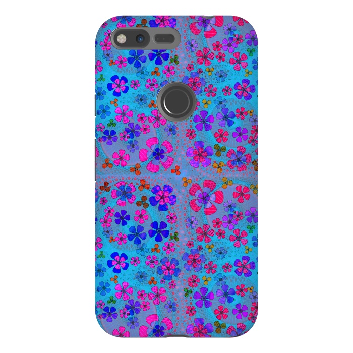 Pixel XL StrongFit psychedelic flowers in summer by ArtsCase