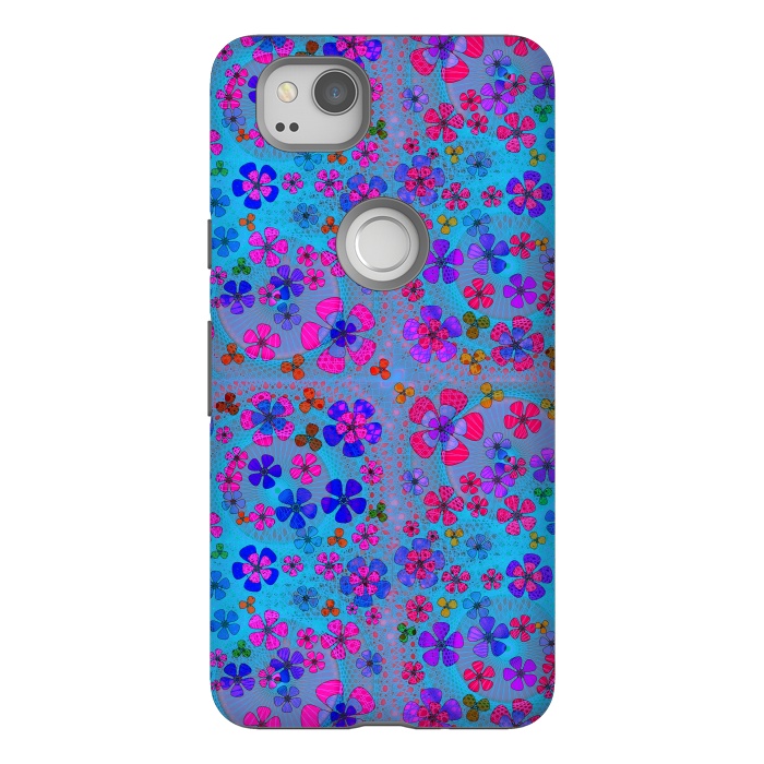 Pixel 2 StrongFit psychedelic flowers in summer by ArtsCase