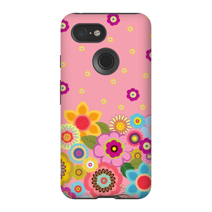 Pixel 3 StrongFit assorted spring flowers by ArtsCase