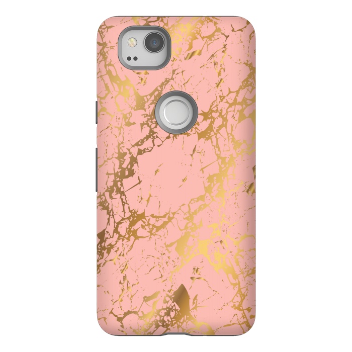 Pixel 2 StrongFit Salmon with golden details by ArtsCase