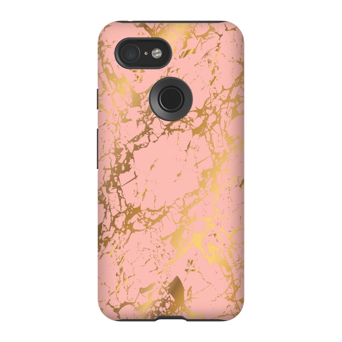 Pixel 3 StrongFit Salmon with golden details by ArtsCase
