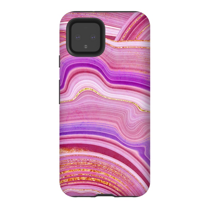 Pixel 4 StrongFit Marble Design fake stone textures, painted artificial marbled by ArtsCase