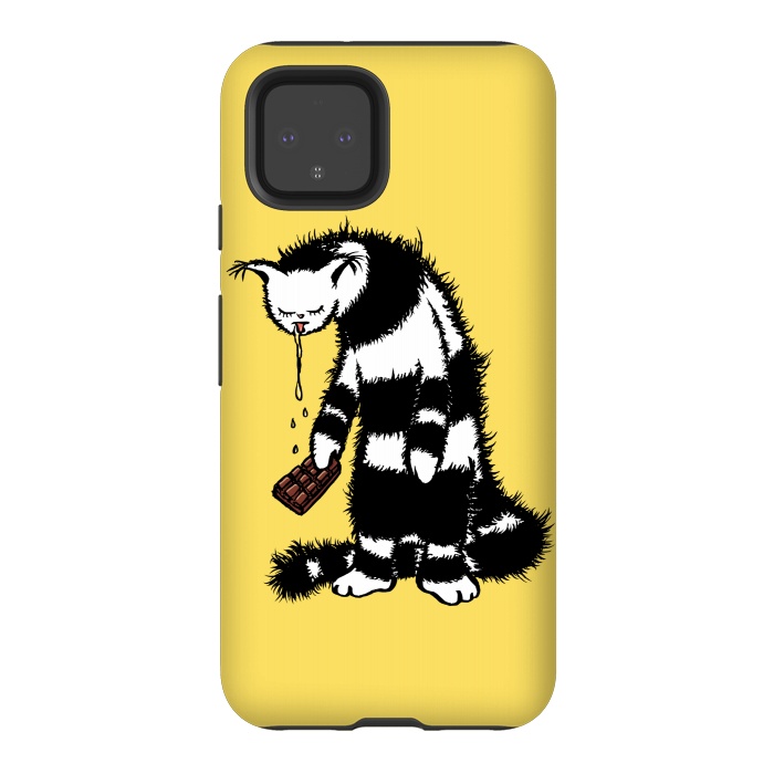 Pixel 4 StrongFit Weird Cat Creature Funny Chocolate Lover  by Boriana Giormova