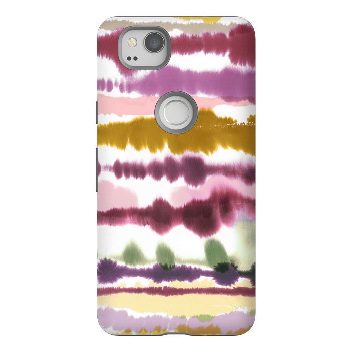 Pixel 2 StrongFit Soft Watercolor Lines Gold by Ninola Design