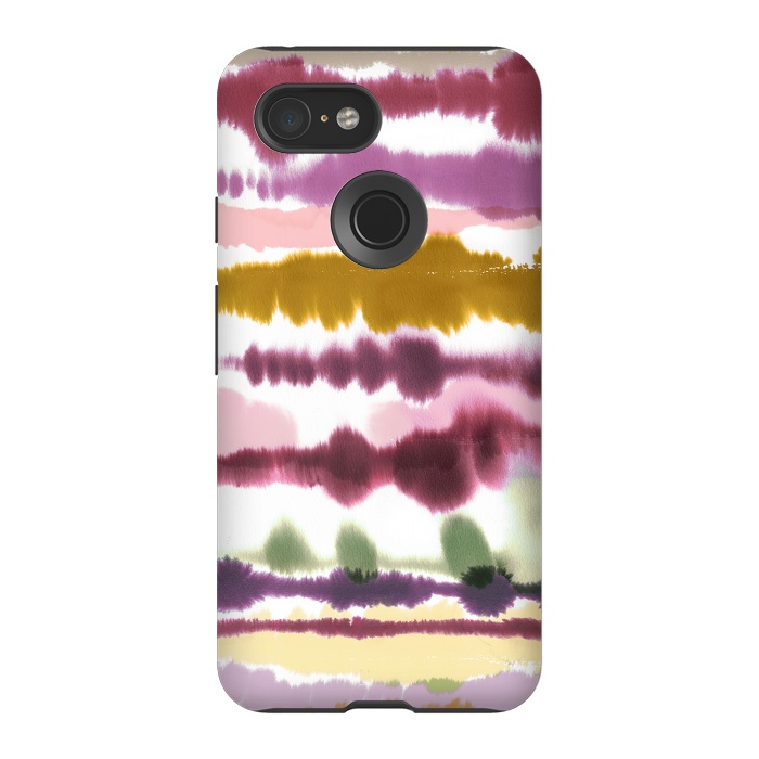 Pixel 3 StrongFit Soft Watercolor Lines Gold by Ninola Design