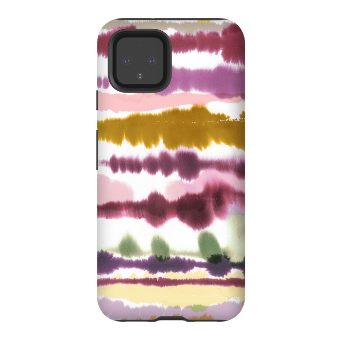 Pixel 4 StrongFit Soft Watercolor Lines Gold by Ninola Design