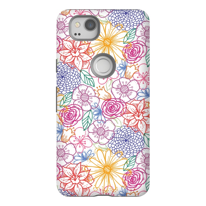 Pixel 2 StrongFit Summer Bright Floral by TracyLucy Designs