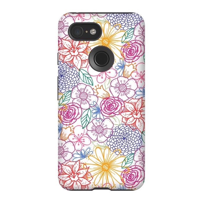 Pixel 3 StrongFit Summer Bright Floral by TracyLucy Designs