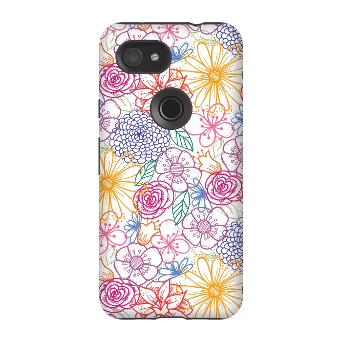 Pixel 3A StrongFit Summer Bright Floral by TracyLucy Designs