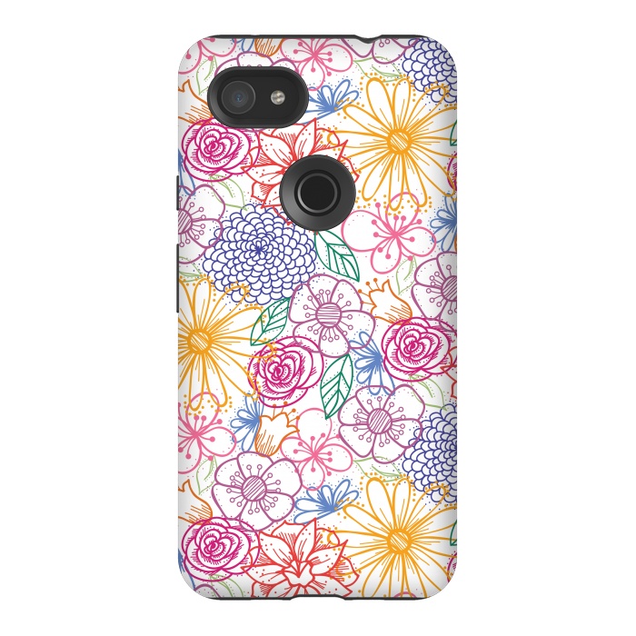Pixel 3AXL StrongFit Summer Bright Floral by TracyLucy Designs