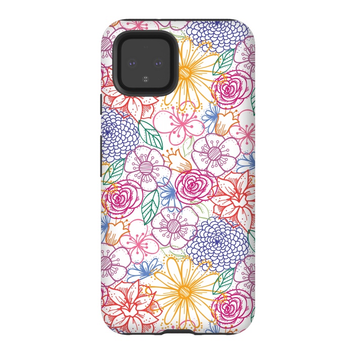 Pixel 4 StrongFit Summer Bright Floral by TracyLucy Designs