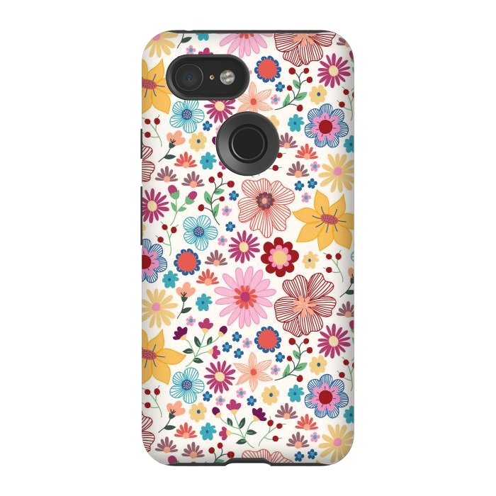 Pixel 3 StrongFit Springtime Wild Bloom by TracyLucy Designs