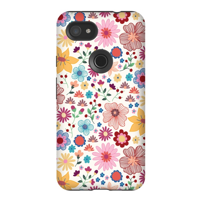 Pixel 3AXL StrongFit Springtime Wild Bloom by TracyLucy Designs