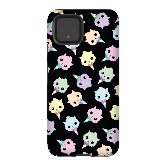 Pixel 4 StrongFit Cotton candy cat pattern by Laura Nagel