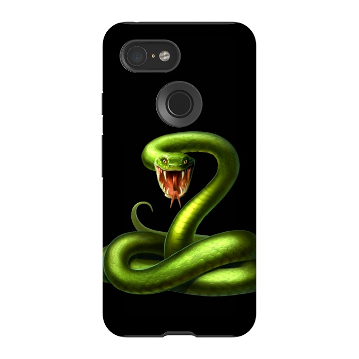 Pixel 3 StrongFit green snake by haroulita