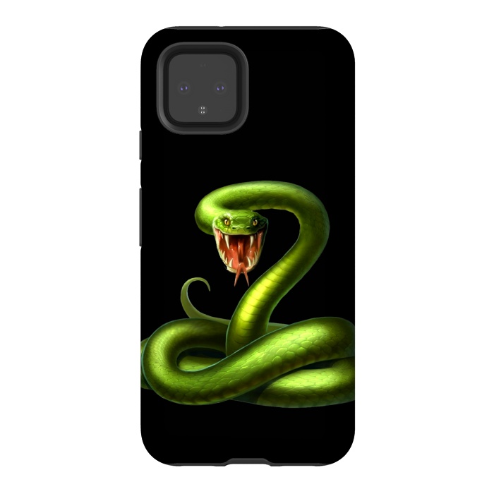Pixel 4 StrongFit green snake by haroulita