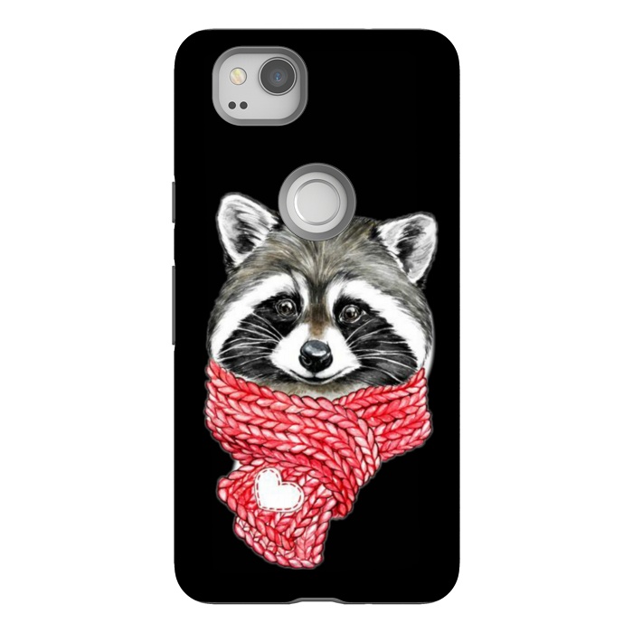 Pixel 2 StrongFit cute Raccoon by haroulita