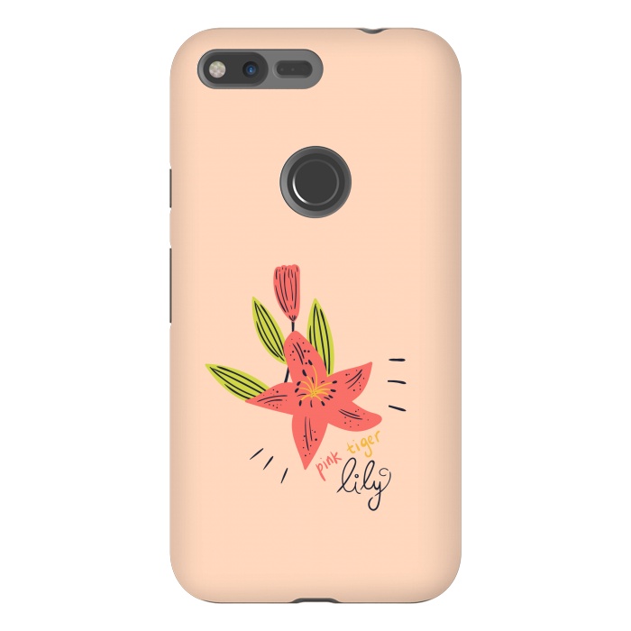Pixel XL StrongFit pink tiger lily flowers by Lovi Dianti