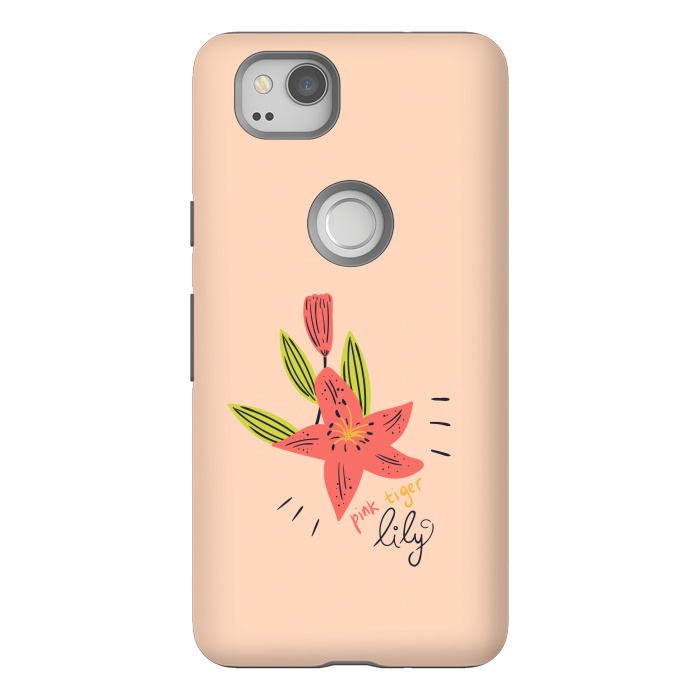 Pixel 2 StrongFit pink tiger lily flowers by Lovi Dianti