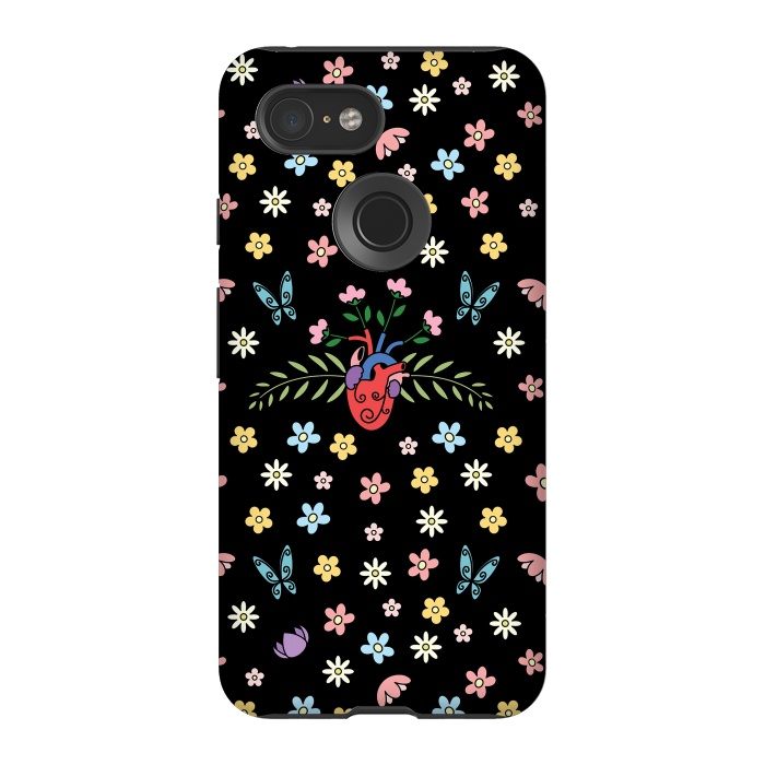 Pixel 3 StrongFit Blooming heart by Laura Nagel