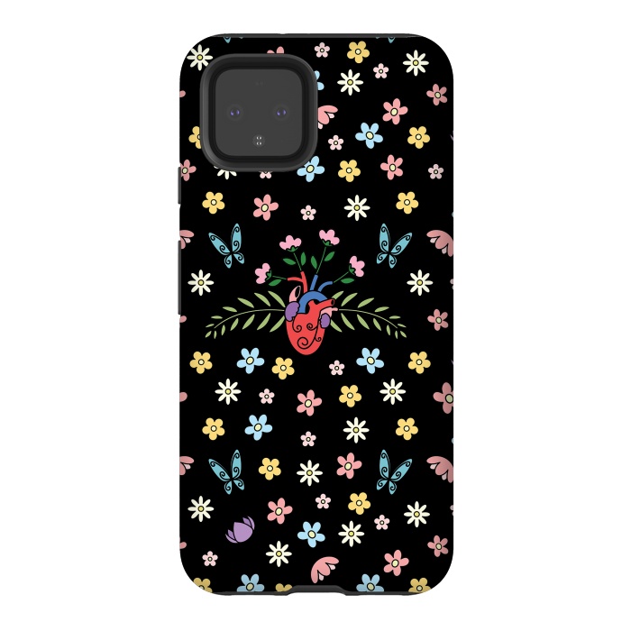 Pixel 4 StrongFit Blooming heart by Laura Nagel