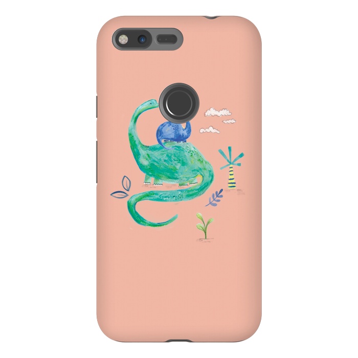 Pixel XL StrongFit painted dinosaur  by lauradidthis