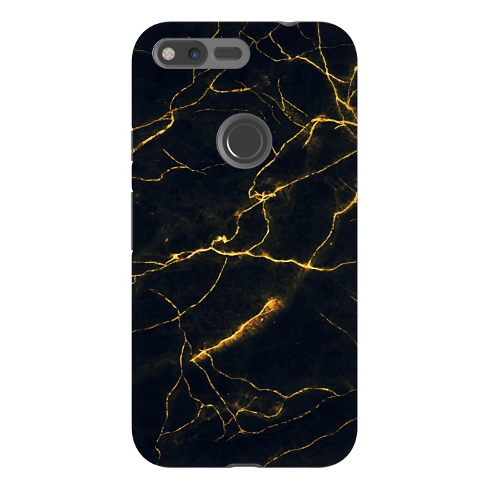 Pixel XL StrongFit Gold & black marble by Jms