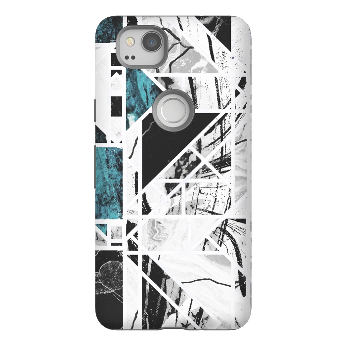 Pixel 2 StrongFit Ink brushed marble tiles by Oana 