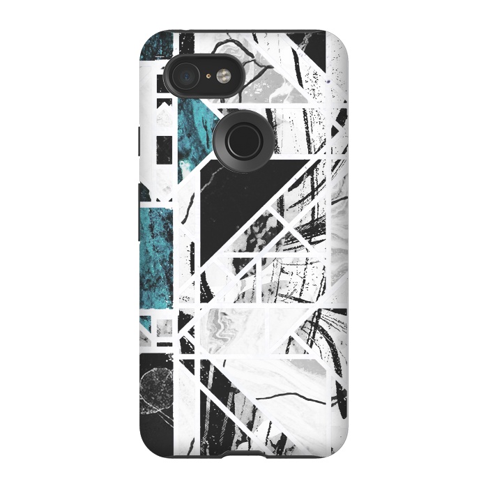 Pixel 3 StrongFit Ink brushed marble tiles by Oana 