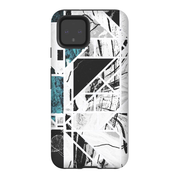Pixel 4 StrongFit Ink brushed marble tiles by Oana 