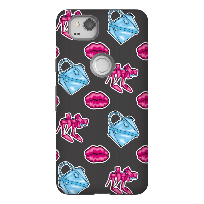 Pixel 2 StrongFit Beautiful background of the lips shoes and bags by ArtsCase