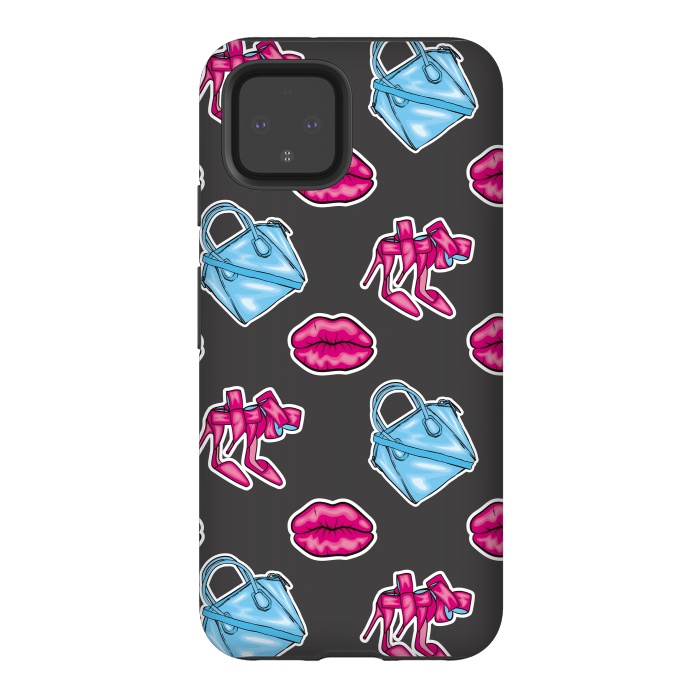 Pixel 4 StrongFit Beautiful background of the lips shoes and bags by ArtsCase