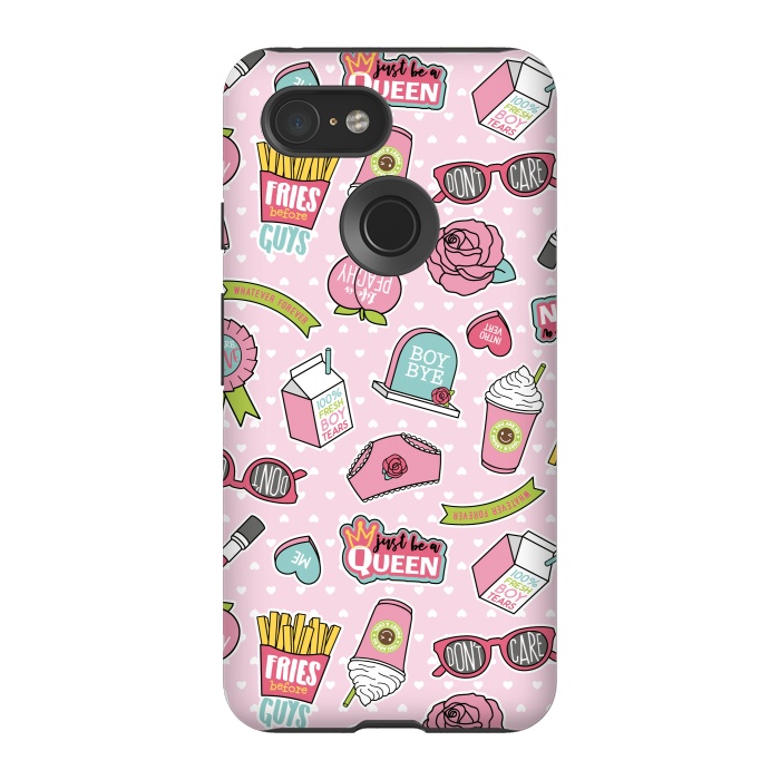 Pixel 3 StrongFit Girls Fashion Design With Cute Symbols by ArtsCase