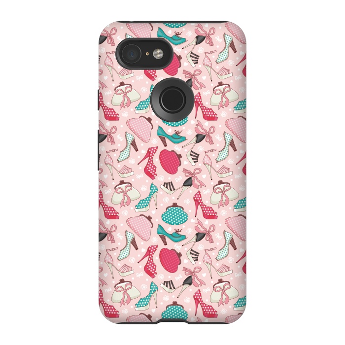 Pixel 3 StrongFit Pattern With Women's Shoes And Handbags by ArtsCase