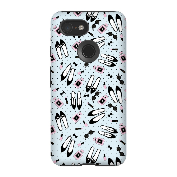 Pixel 3 StrongFit Polka Cute Fashion With Beautiful Accessories by ArtsCase
