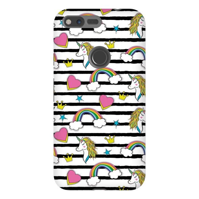Pixel XL StrongFit Unicorns Rainbows and Hearts by ArtsCase