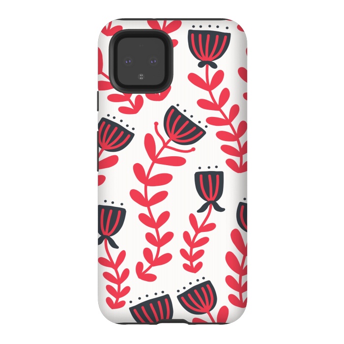Pixel 4 StrongFit Red flowers by Winston