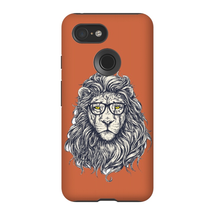 Pixel 3 StrongFit Hipster Lion by Winston