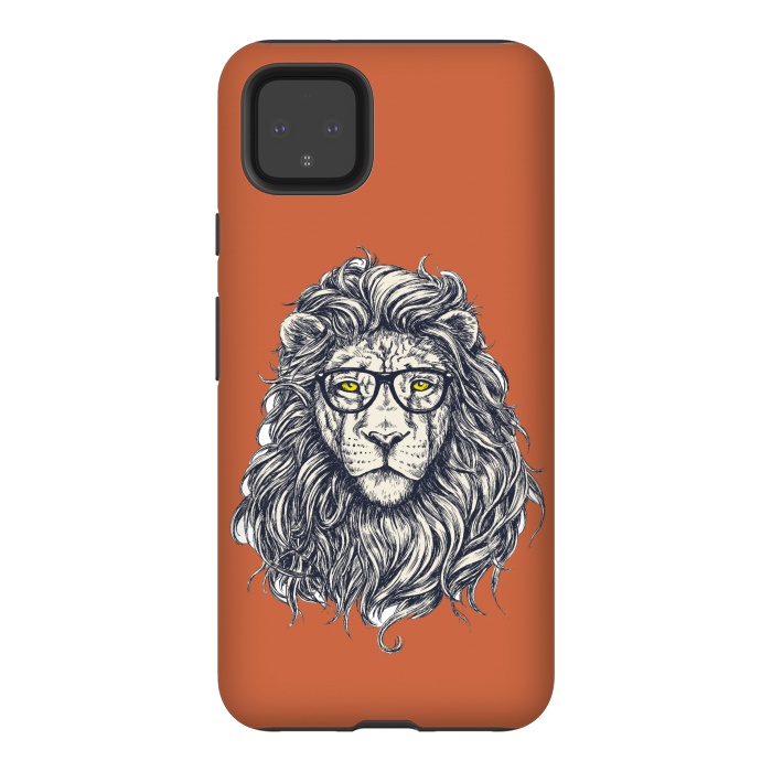 Pixel 4XL StrongFit Hipster Lion by Winston