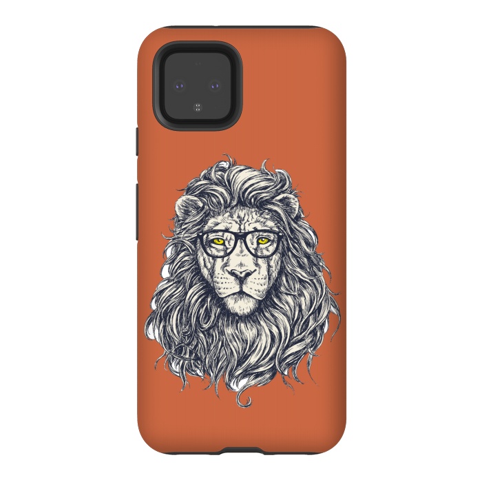 Pixel 4 StrongFit Hipster Lion by Winston