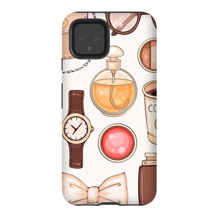 Pixel 4 StrongFit Fashion set of Woman's Accessories and Cosmetics by ArtsCase