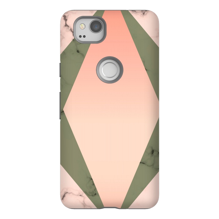 Pixel 2 StrongFit Marble design with diamond figure by ArtsCase